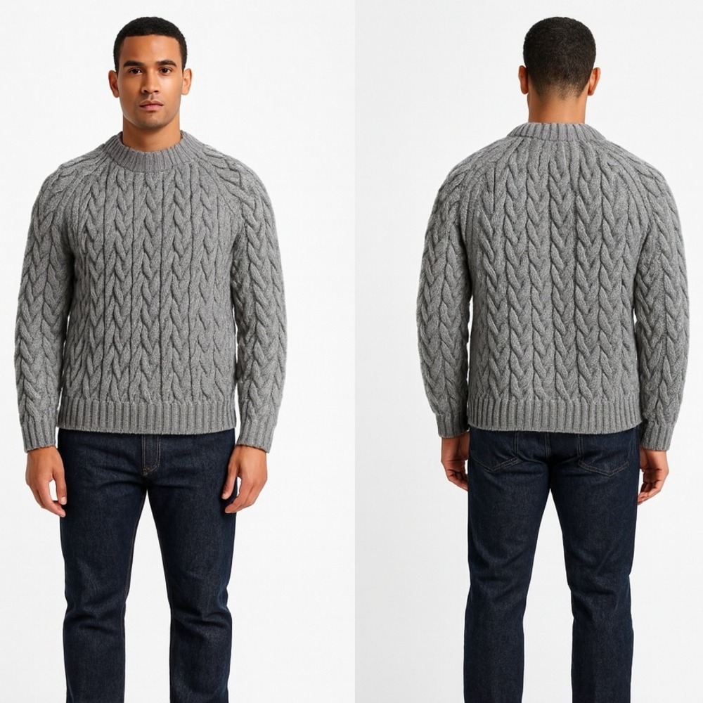 Michael Kors Men Sweater - Gray - Pure Wool - Medium